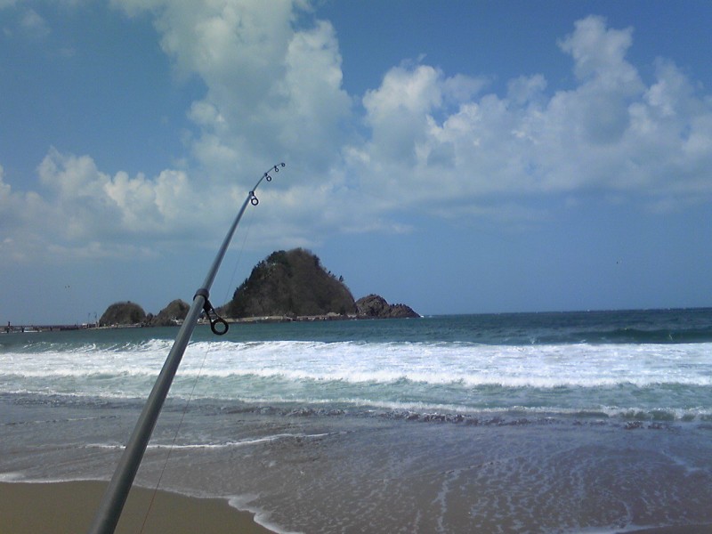 由良海岸 から白山島に向かってキャスト～